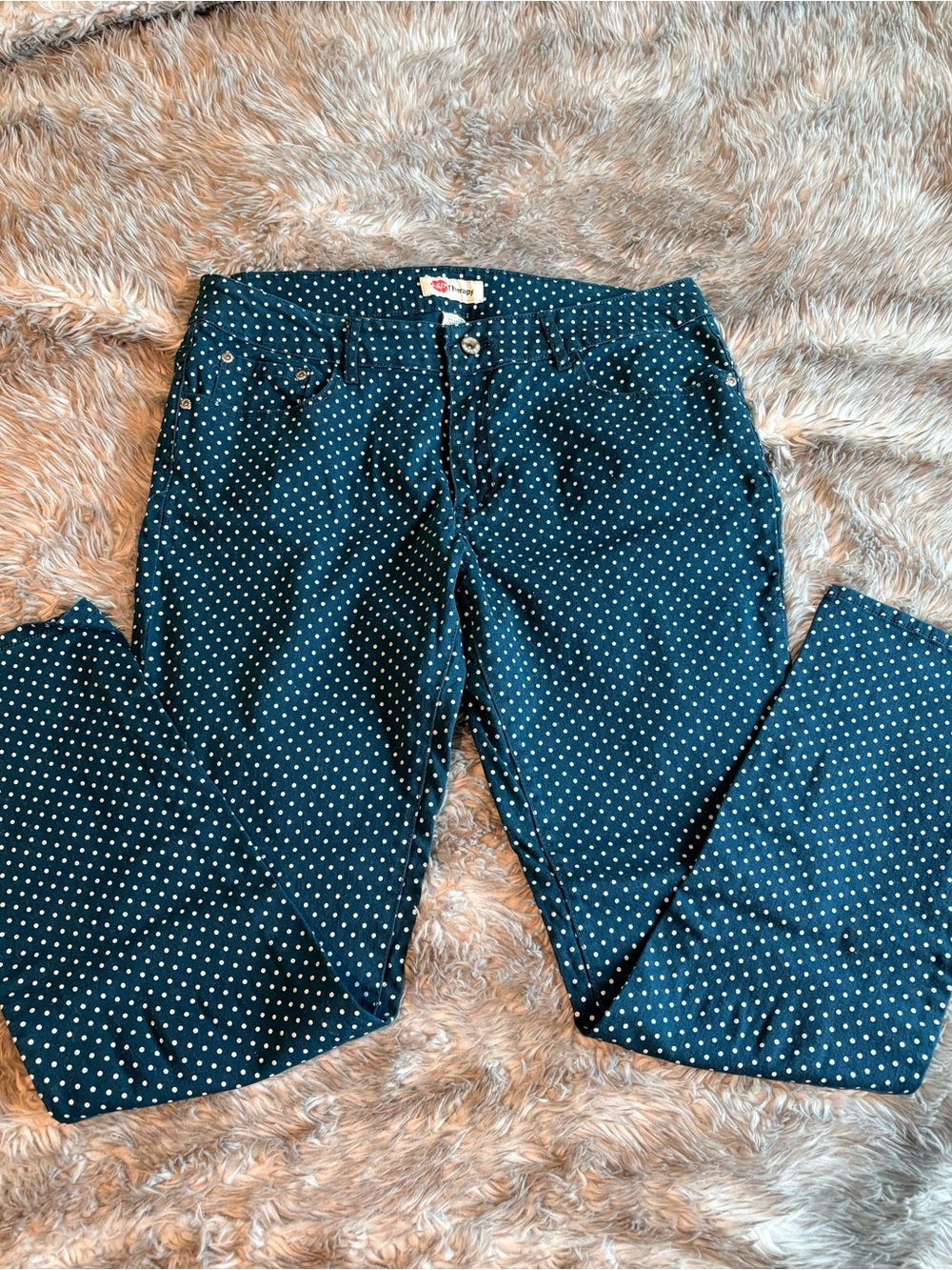 Kiss Therapy Sz 14 Polka Dot Skinny Pants Stretchy Preppy EUC